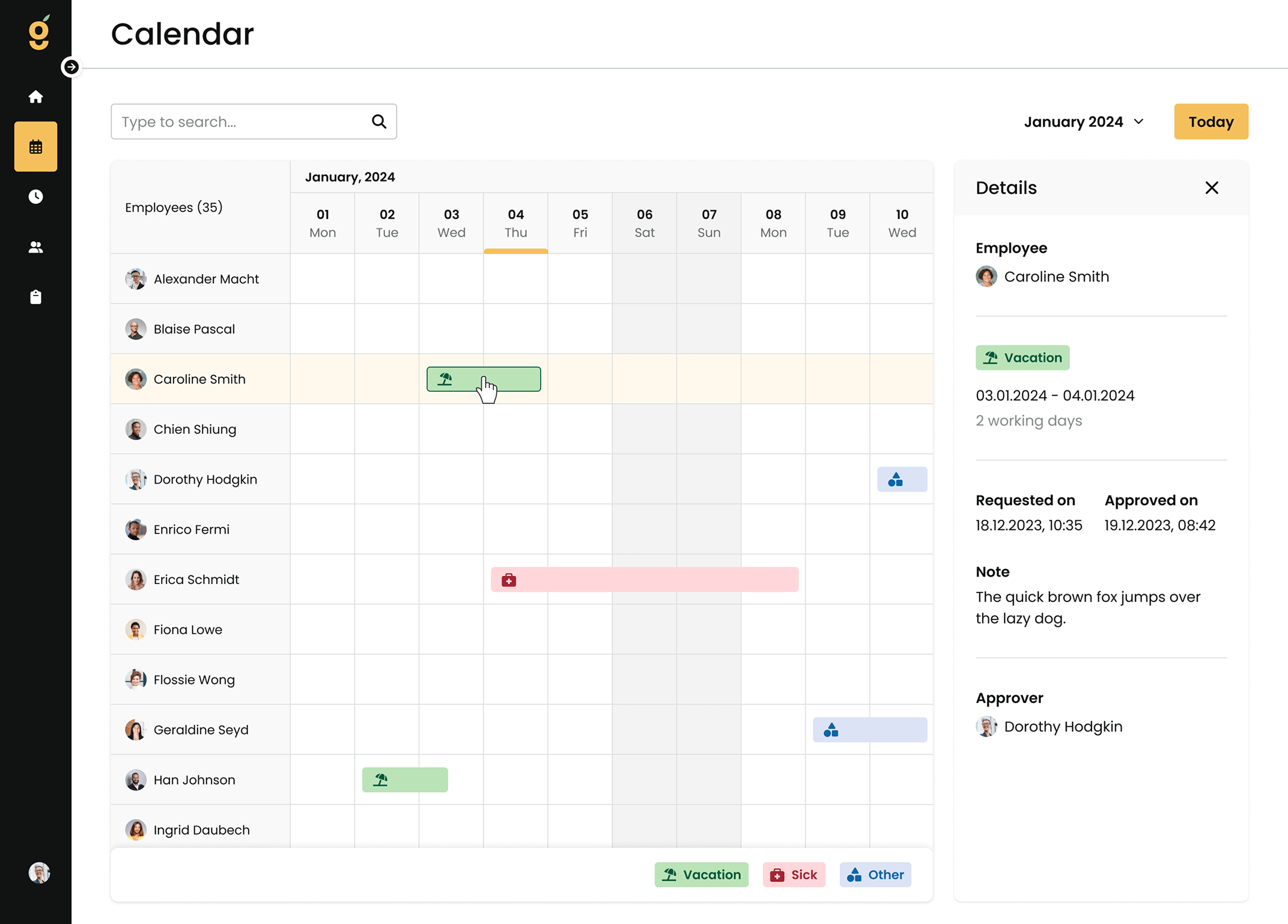 mango calendar screenshot